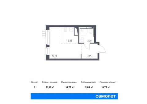 Продается квартира студия, 21,41 кв.м. в ЖК «Большое Путилково»