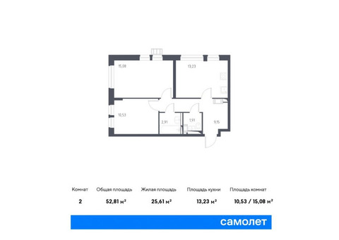 Продается 2-к. квартира, 52,81 кв.м. в ЖК «Большое Путилково»