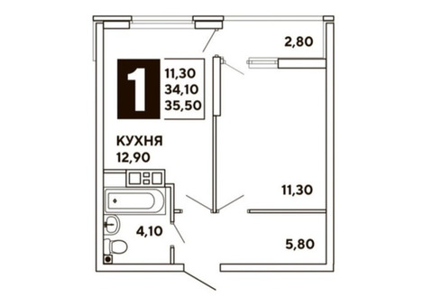 Продается 1 к кв 35,5 м2 ЖК Самолет от СК ДОГМА