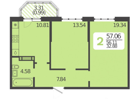 Продается 2к.кв., г. Краснодар, Красных Партизан