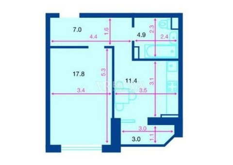 Продам однокомнатную (1-комн.) , им. Валерия Гассия ул, 3, Краснодар г