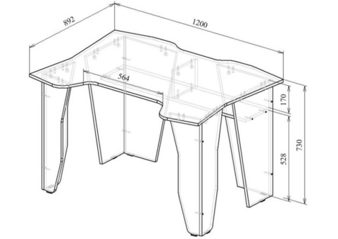 Характеристики стол игровой МАСТЕР Страйкер-1, ЛДСП, белый