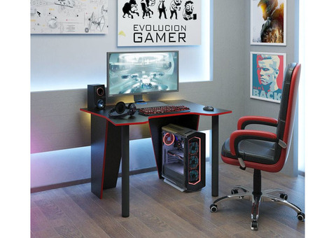 Характеристики стол игровой МАСТЕР Страйкер-10, ЛДСП, черный и красный