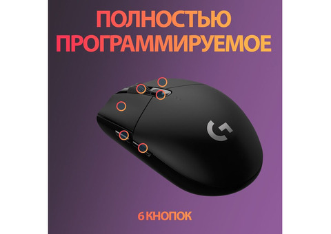 Характеристики мышь Logitech G305 Lightspeed, игровая, оптическая, беспроводная, USB, черный [910-005282]