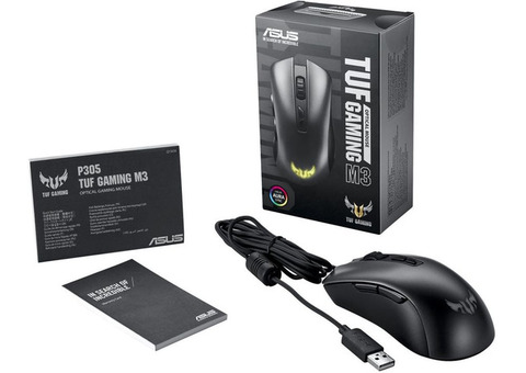 Характеристики мышь ASUS TUF Gaming M3, игровая, оптическая, проводная, USB, черный [90mp01j0-b0ua00]