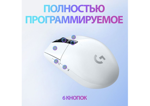 Характеристики мышь Logitech G305, игровая, оптическая, беспроводная, USB, белый [910-005291]