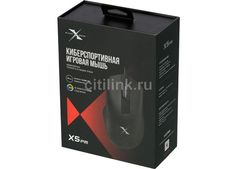 Характеристики мышь A4TECH Bloody X5 Pro, игровая, оптическая, проводная, USB, черный