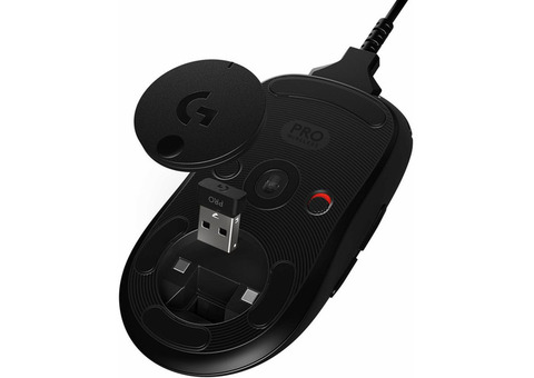 Характеристики мышь Logitech G PRO Wireless, игровая, оптическая, беспроводная, USB, черный [910-005272]