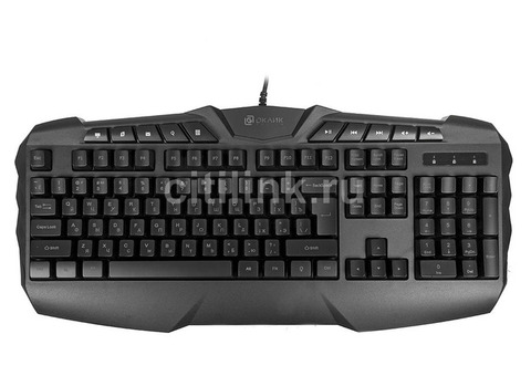 Характеристики клавиатура Oklick 777G PSYCHO, USB, c подставкой для запястий, черный [1061949]