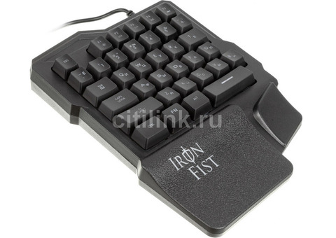 Характеристики игровой блок Oklick 701G IRON FIST, USB, c подставкой для запястий, черный [1196590]