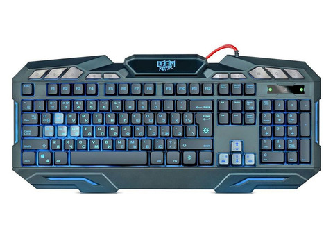 Характеристики клавиатура Defender Doom Keeper GK-100DL, USB, c подставкой для запястий, черный [45100]