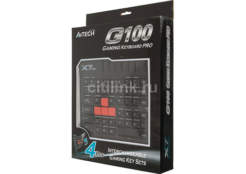 Характеристики игровой блок A4TECH X7-G100, USB, без русского алфавита, черный