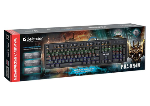 Характеристики клавиатура Defender Paladin GK-370L, USB, черный [45371]