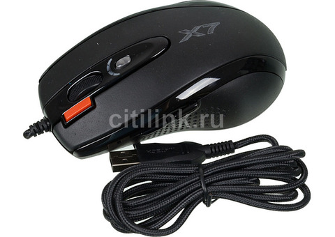 Характеристики мышь A4TECH XL-750BK, игровая, лазерная, проводная, USB, черный [xl-750bk usb]