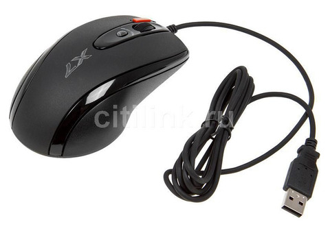 Характеристики мышь A4TECH X-718BK, игровая, оптическая, проводная, USB, черный [x-718bk usb]