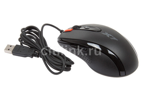 Характеристики мышь A4TECH X-710BK, игровая, оптическая, проводная, USB, черный [x-710bk usb]