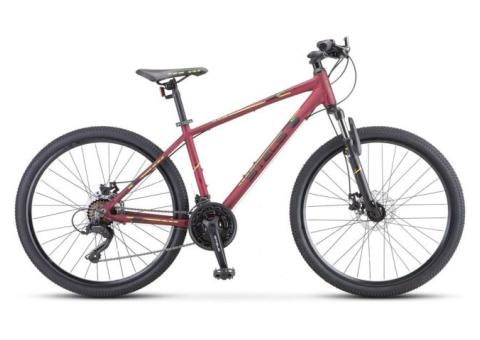Характеристики велосипед STELS Navigator-590 MD K010 (2020-2021), горный (взрослый), рама: 16', колеса: 26', бордовый/салатовый, 15.3кг [lu089776]