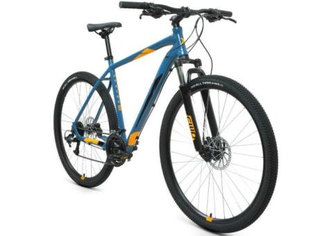 Характеристики велосипед FORWARD Apache 29 3.2 Disc (2020-2021), горный (взрослый), рама: 19', колеса: 29', бирюзовый/оранжевый, 15.67кг [rbkw1m39g025]