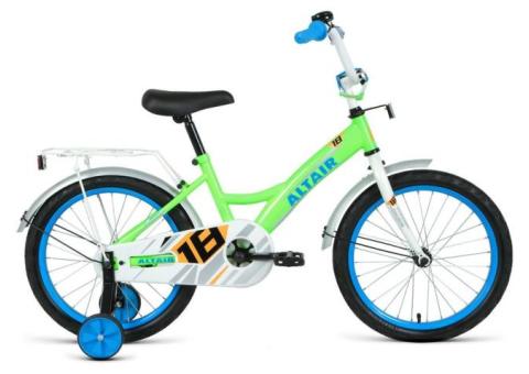 Характеристики велосипед ALTAIR Kids 18 (2020-2021), городской (детский), колеса: 18', ярко-зеленый/синий, 9.5кг [1bkt1k1d1003]
