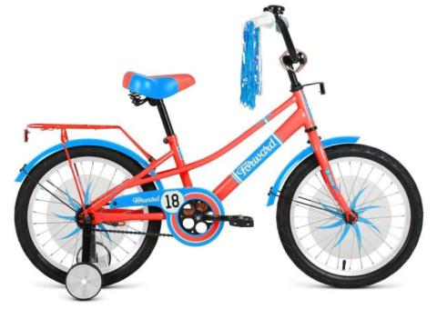 Характеристики велосипед FORWARD Azure 18 (2021), городской (детский), колеса: 18', коралловый/голубой, 11.2кг [1bkw1k1d1011]
