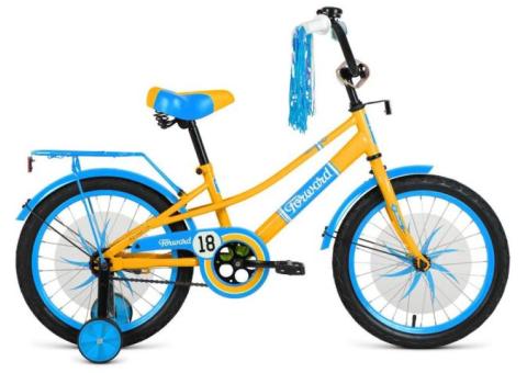 Характеристики велосипед FORWARD Azure 18 (2021), городской (детский), колеса: 18', желтый/голубой, 11.2кг [1bkw1k1d1014]