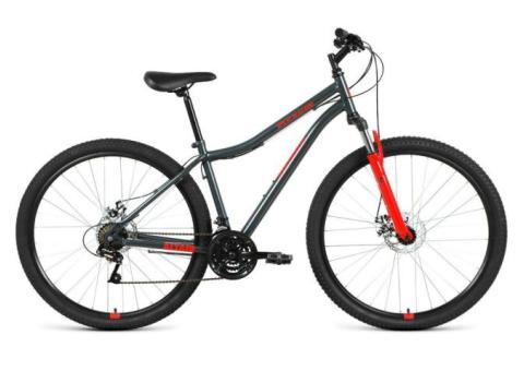 Характеристики велосипед ALTAIR Mtb Ht 29 2.0 Disc (2021), горный (взрослый), рама: 19', колеса: 29', темно-серый/красный, 16.62кг [rbkt1m19g005]