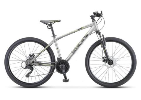 Характеристики велосипед STELS Navigator-590 MD K010 (2020-2021), горный (взрослый), рама: 16', колеса: 26', серый/салатовый, 15.3кг [lu089773]