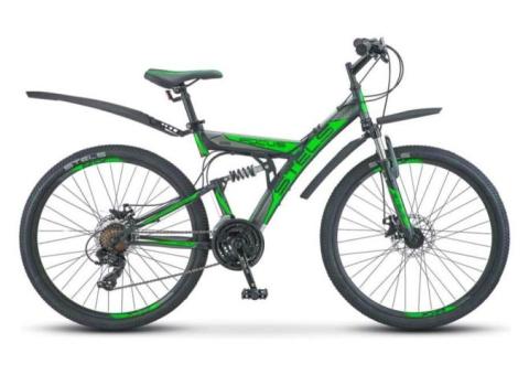 Характеристики велосипед STELS Focus MD городской (взрослый), рама: 18', колеса: 26', черный/зеленый, 13.38кг [lu073824]