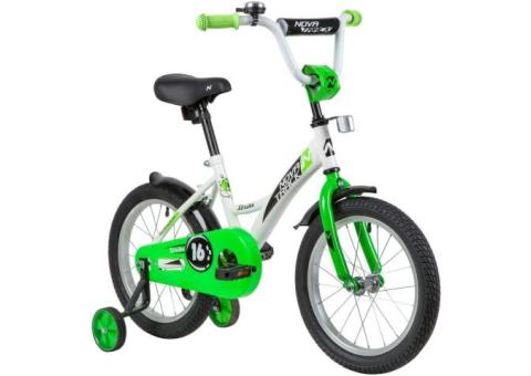 Характеристики велосипед NOVATRACK Strike (2020), городской (детский), колеса: 16', белый/зеленый, 10.7кг [163strike.wtg20]