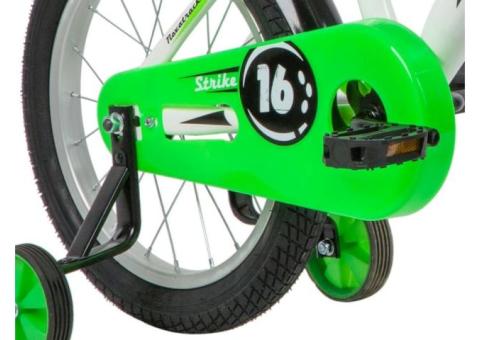 Характеристики велосипед NOVATRACK Strike (2020), городской (детский), колеса: 16', белый/зеленый, 10.7кг [163strike.wtg20]