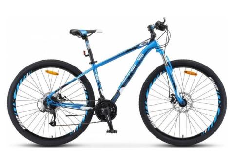 Характеристики велосипед STELS Navigator-910 MD V010 (2020-2021), горный (взрослый), рама: 18.5', колеса: 29', черный/синий, 18.3кг [lu079162]
