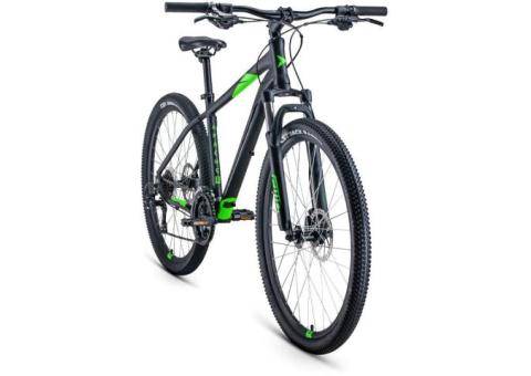 Характеристики велосипед FORWARD Apache 27,5 2.2 disc (2021), горный (взрослый), рама: 21', колеса: 27.5', черный/зеленый, 15.2кг [rbkw1m37g035]