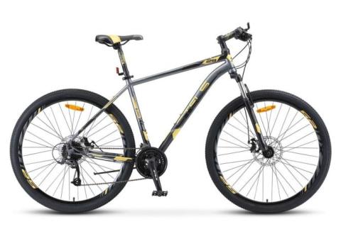 Характеристики велосипед STELS Navigator-910 MD V010 горный (взрослый), рама: 18.5', колеса: 29', черный/золотой, 18.3кг [lu079528]