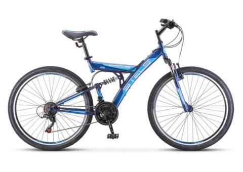 Характеристики велосипед STELS Focus V 26 18-sp (V030) горный (взрослый), рама: 18', колеса: 26', темно-синий/синий, 17.34кг [lu083836]