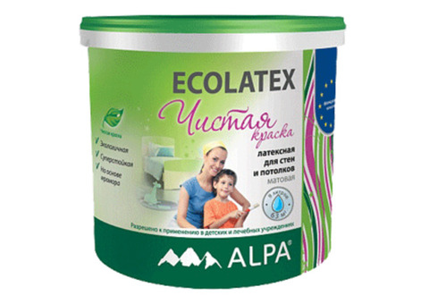 Alpa Ecolatex / Альпа Эколатекс Краска для стен и потолков латексная матовая