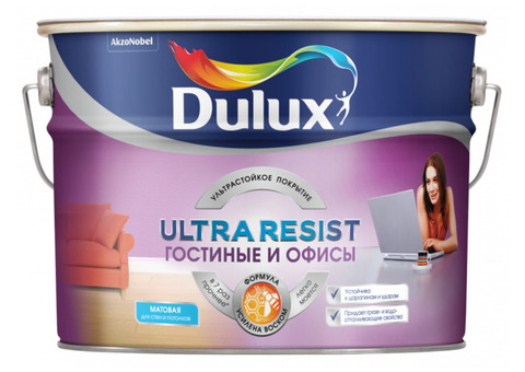 Dulux Ultra Resist / Дюлакс Ультра Резист Для Гостиной и Офиса Краска для стен и потолков матовая