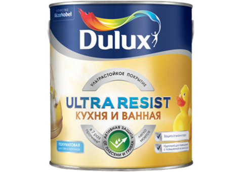Dulux Ultra Resist / Дюлакс Ультра Резист Краска для кухни и ванной полуматовая
