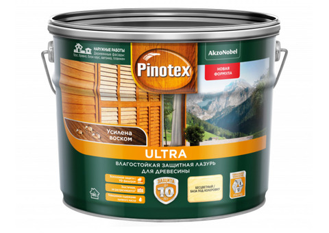 Pinotex Ultra / Пинотекс Ультра Пропитка декоративная для защиты древесины полуглянцевая