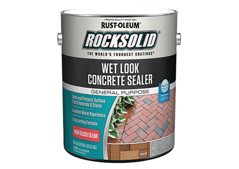 Rocksolid Wet Look Concrete Sealer / Роксолид Вет Лук Концентрат Силер Пропитка для защиты от влаги для камня с эффектом мокрого камня глянцевая