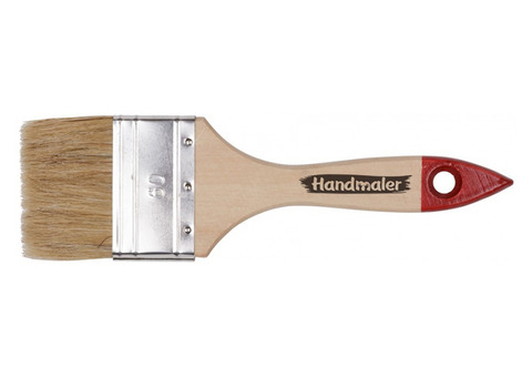 Handmaler / Хэндмалер Кисть плоская светлая натуральная щетина деревянная лакированная ручка