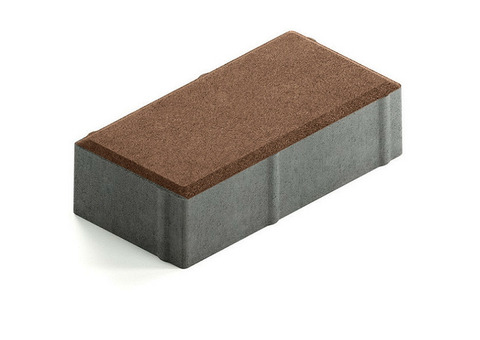 Брусчатка Steingot Практик 60 из серого цемента с частичным прокрасом прямоугольник коричневая 200х100х60 мм