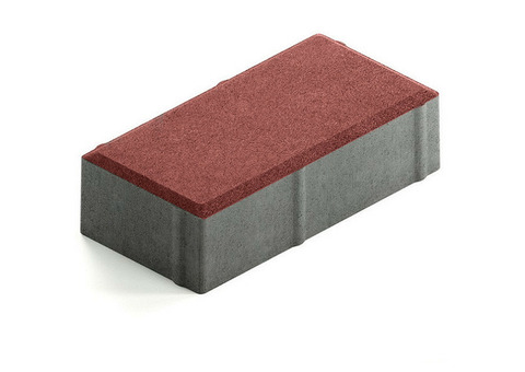 Брусчатка Steingot Практик 60 из серого цемента с частичным прокрасом прямоугольник красная 200х100х60 мм