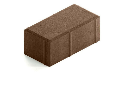Брусчатка Steingot Сити 80 из серого цемента с полным прокрасом прямоугольник коричневая 200х100х80 мм