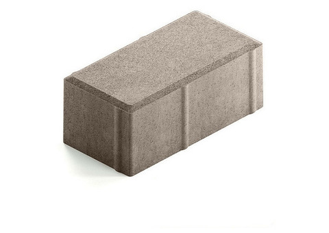 Брусчатка Steingot Сити 80 из серого цемента с полным прокрасом прямоугольник светло-серая 200х100х80 мм