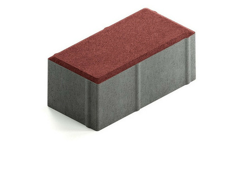Брусчатка Steingot Сити 80 из серого цемента с частичным прокрасом прямоугольник красная 200х100х80 мм