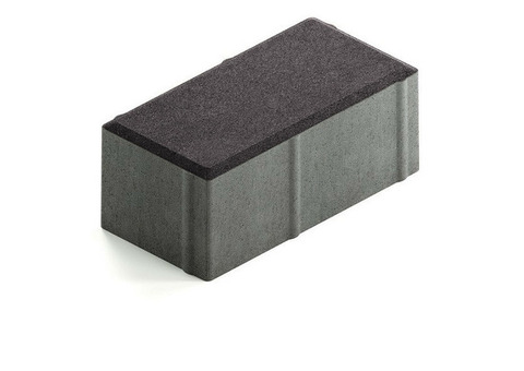 Брусчатка Steingot Сити 80 из серого цемента с частичным прокрасом прямоугольник черная 200х100х80 мм
