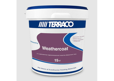 Гидроизоляция двухкомпонентная эластичная Terraco Weathercoat Grey комбо 15 кг