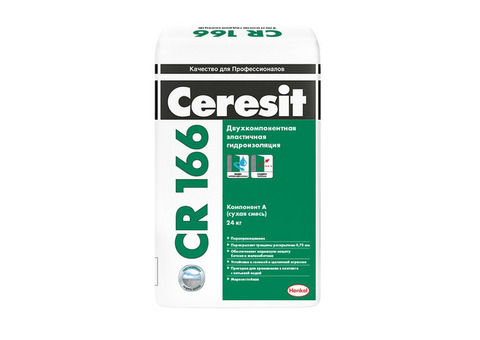 Гидроизоляция эластичная Ceresit CR 166 компонент А 24 кг