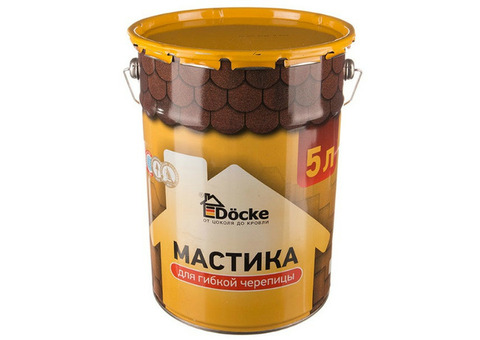 Мастика битумная Docke для гибкой черепицы 5 л