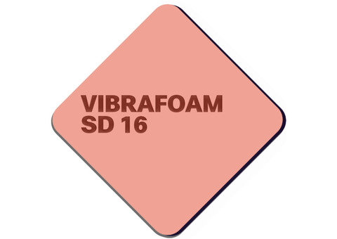 Виброизоляция полиуретановая Vibrafoam SD 16 2000х500х25 мм розовая